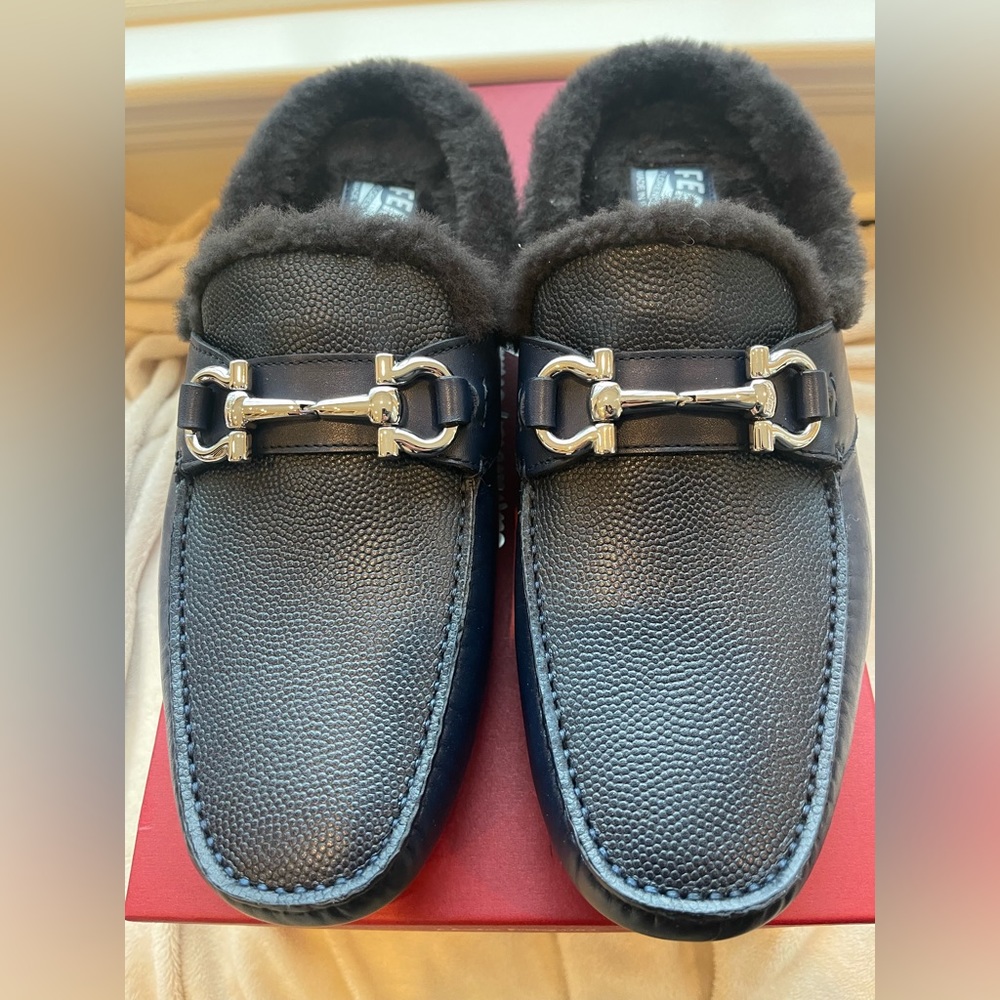 Salvatore Ferragamo Duca backless Driver Shoe Mule Ultramarine